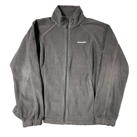Columbia Jacket Mens XL Extra Large Black Zip Up  Fleece Long Sleeve Windbreaker - Picture 1 of 6